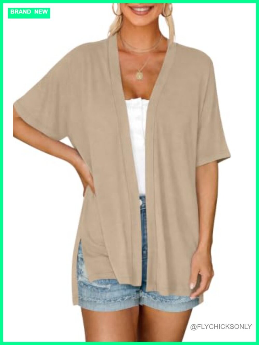 Short Sleeve Open Front Cardigan Summer Lightweight Casual